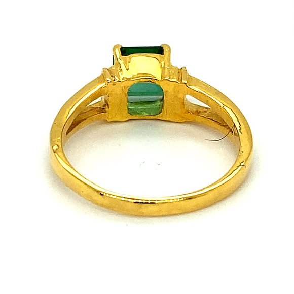 Green Tourmaline 1.53ct Solid 18K Yellow Gold Ring - Picture 5 of 7